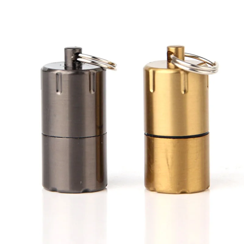 Mini Compact Kerosene Lighter Capsule Gasoline Lighter Inflated Key Chain Petrol Lighter Grinding Wheel Lighter