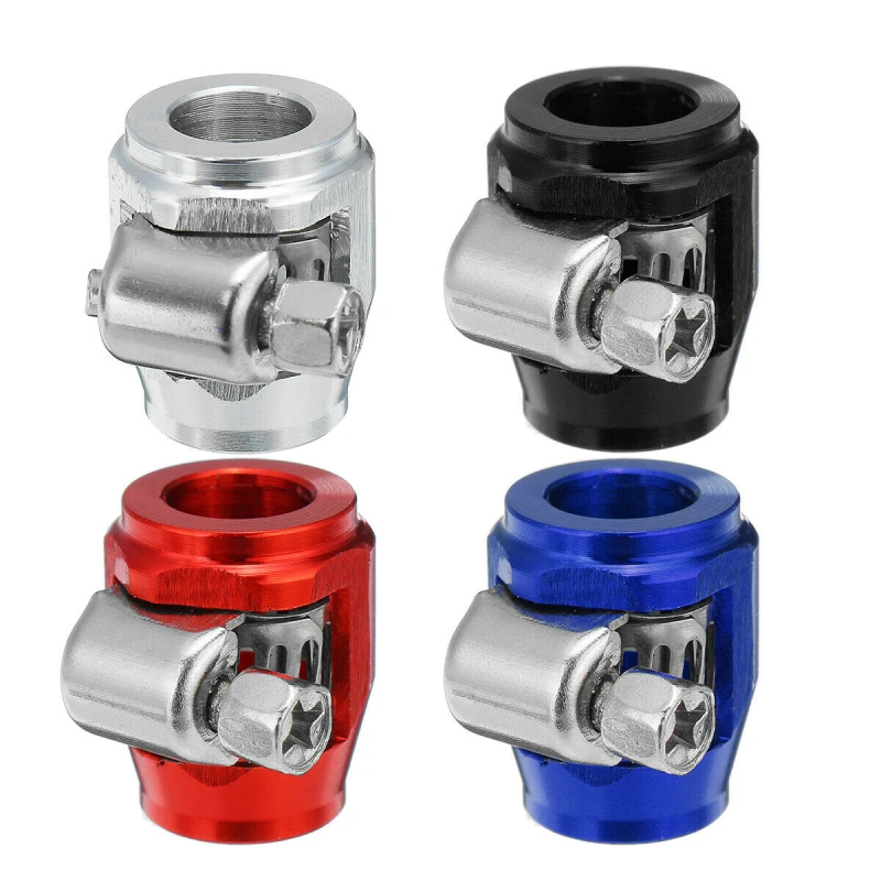 Metal Car End Oil Fuel Hose Clamp AN4 AN6 AN8 AN10 AN12 Pipe Finisher Oil Heat Sink Tube Connector Clamps Tools Car Accessories