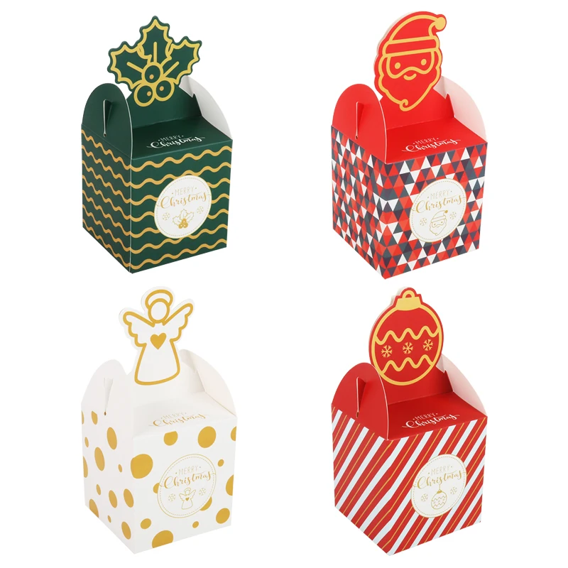 Christmas paper Kids Candy Box Bag Navidad 2024 New year christmas home decoration Natal gift bags Kerst Noel Treats packing box