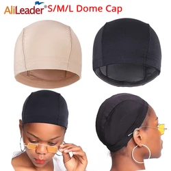 Alileader S/M/L Hairnet Spandex Dome Wig Cap For Making Wigs Nylon Blond Nude Wig Cap Glueless Cap With Elastic Band Stretchable