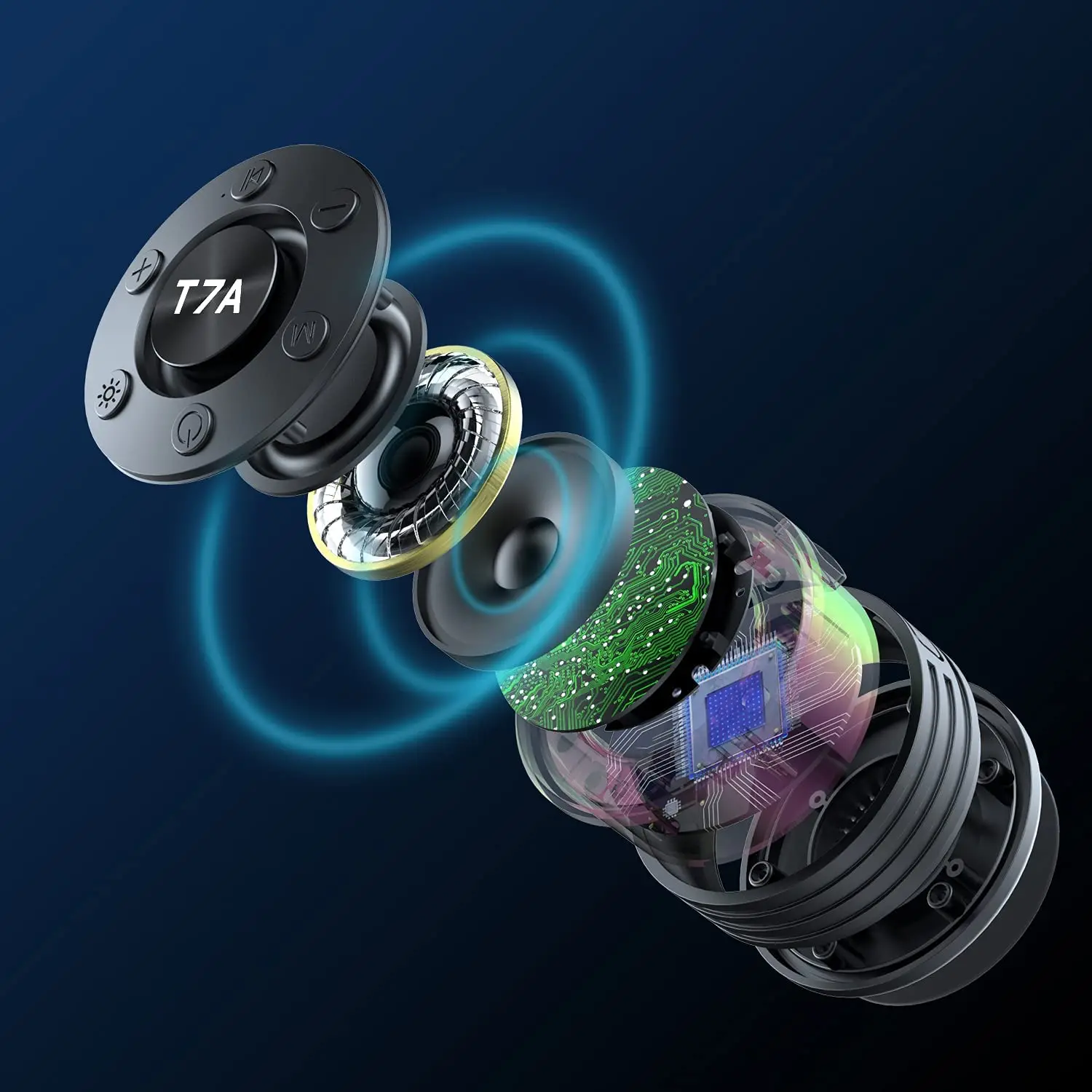 Bluetooth-колонки Водонепроницаемые IP7 с присоской, портативный динамик со светодиодной подсветкой, 3D-кристаллический звук и бас, радиоприемник для душа