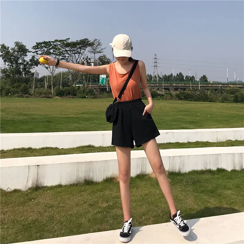 Women Shorts Black 2024 Summer Fashion NEW Casual Clothes Solid color egan Hip hop punk Pocket dropshipping harajuku vintage