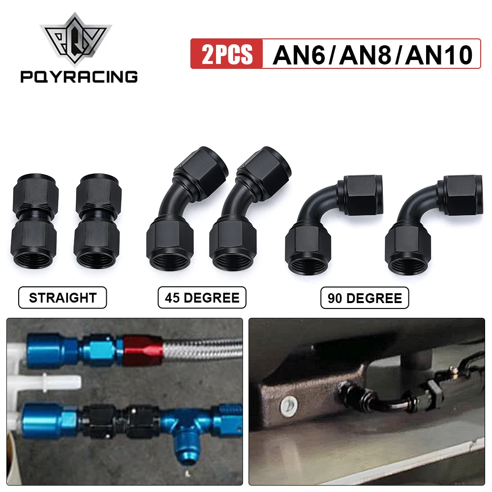 2 Stück Universal 0 45 90 Grad an6 an8 an10 Buchse bis an6 an8 an10 Buchse Hydraulik schlauch Winkel ölkühler anschluss Schlauch anschlüsse