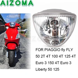 Skuter przezroczysty reflektor E6 e-mark przednie światła lampa wysoka martwa wiązka dla Piaggio Fly 50 100 125 2T 4T Euro 3 Liberty 50 125 reflektor