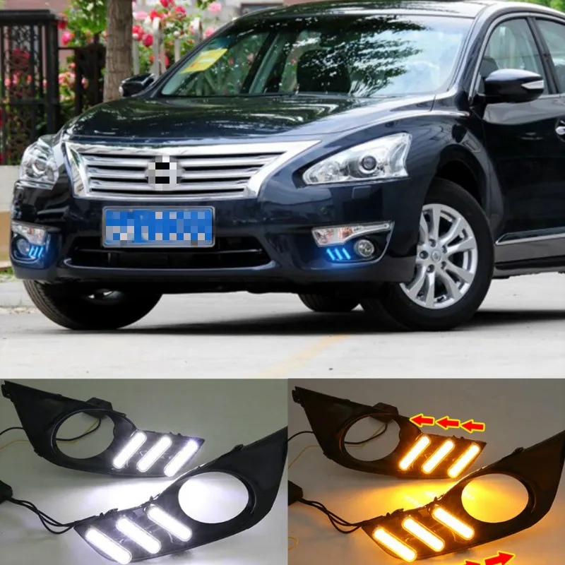 2Pcs LED DRL Daytime Running Light Fog Lamp 12V Car Running Lights for Nissan Teana Altima 2013-2015