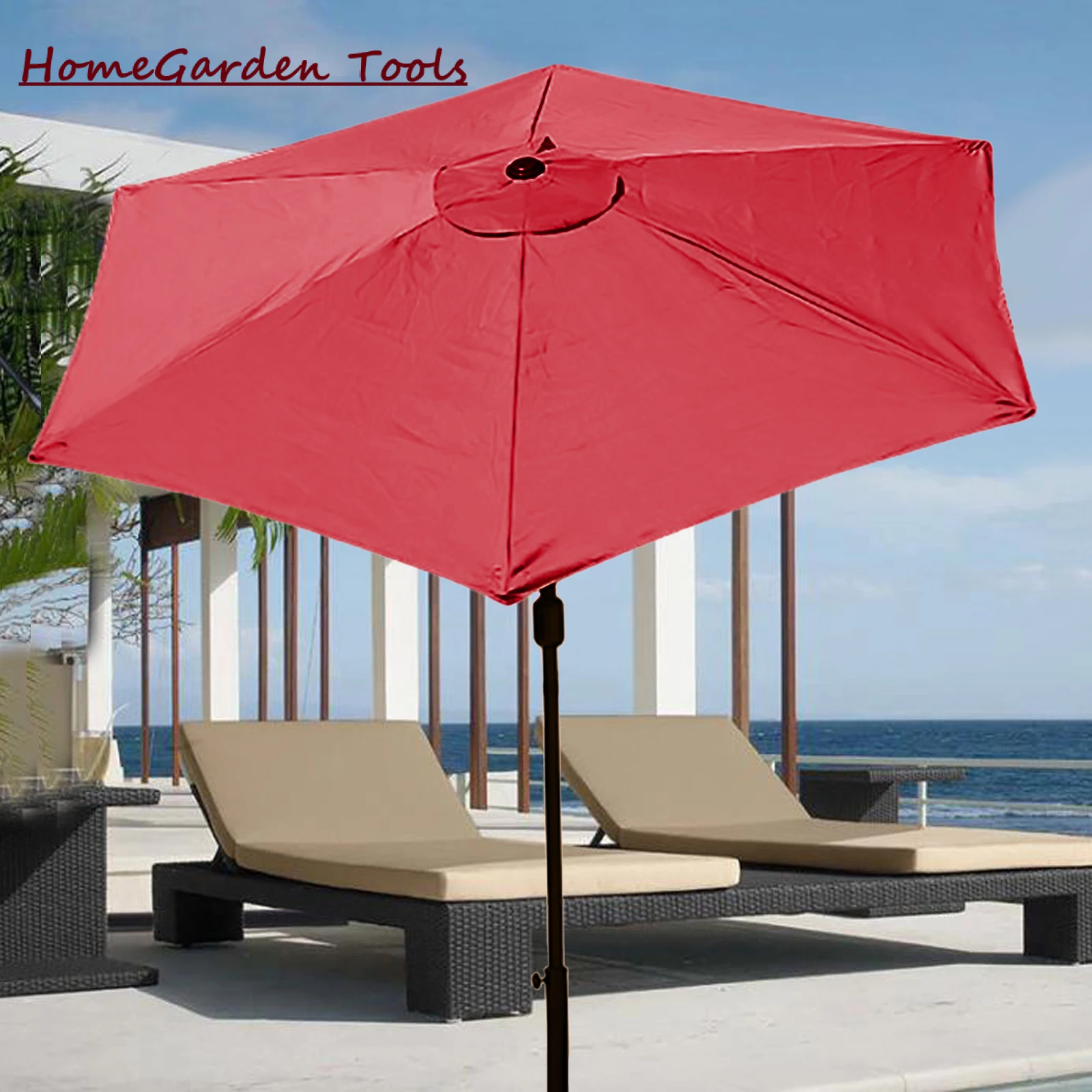 Sun Terrace Beach Umbrella garden parasol Patio Dia 2-3Meter Anti-UV Polyester Cloth Pool Outdoor Furniture No Base No Support