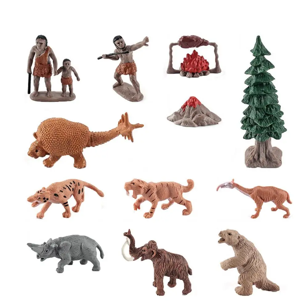 Simulation Primitive People Models Prehistoric Life Of Forest Hunting Animal Model Scene Caveman Kid Hand-made Sand Table