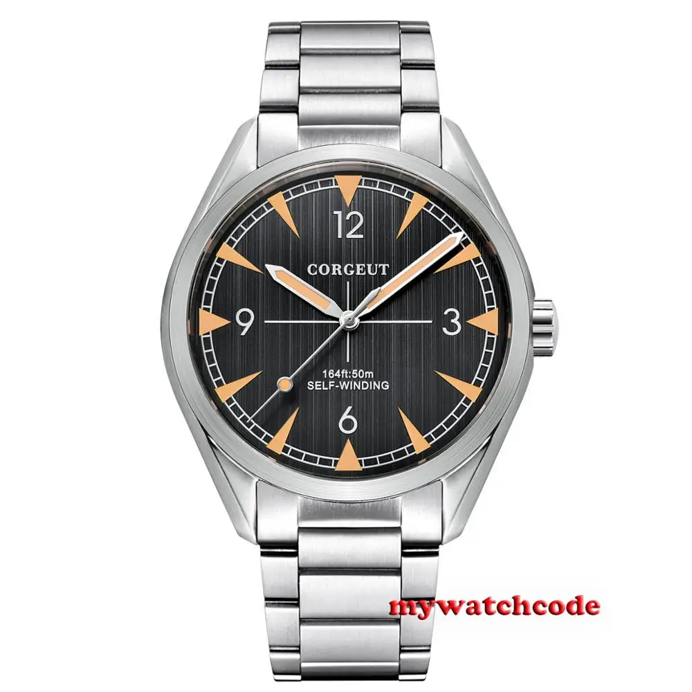 Luxury Top Corgeut 41มม.สีขาว Dial ชายนาฬิกา Miyota 8215 NH35A อัตโนมัติ Mechanical Sapphire Glass นาฬิกาข้อมือ