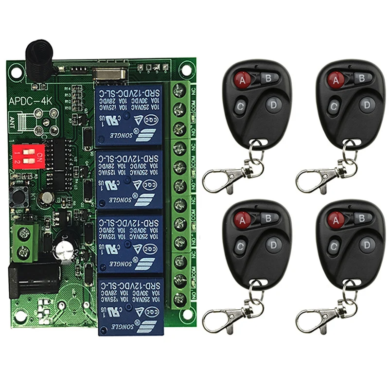 

4 Channel DC 12V 24V 4 CH 4CH RF Wireless Remote Control Switch System 315 MHz 433 MHz Transmitter And Receiver