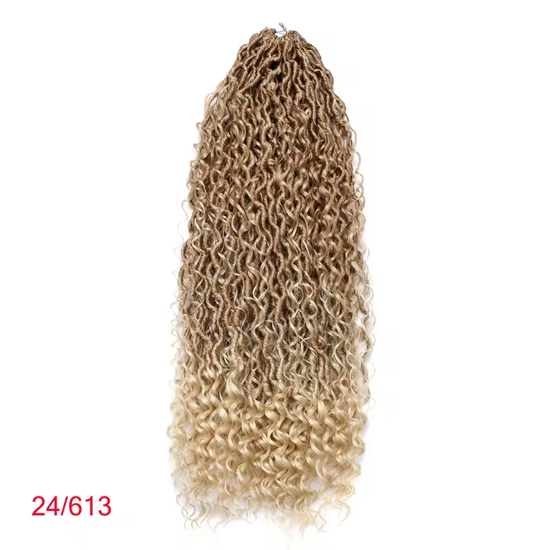 Synthetic Goddess Locs Crochet Hair Braids Curly Faux Locs Braiding Hair Extensions Wig For Women Black Hippie Boho Style - Image 9