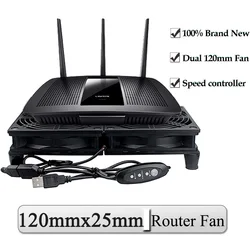 Gdstime DC 5V USB 120x25mm 12cm High Speed Dual Fan Router TV Box Cooler 120mm 120mmx25mm DIY Computer Silent Desktop Cooler Fan