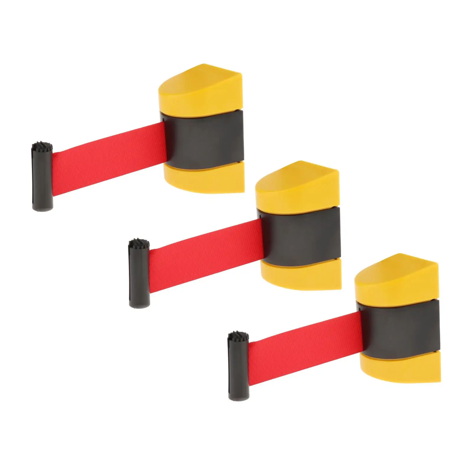 2M/5M/3M Barrier Wall Mount Crowd Control สีเหลืองและสีดำเข็มขัดแบบริบบิ้น Barrier