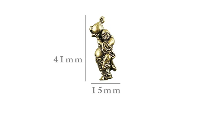 Handmade retro Brass Buddha statue Maitreya DIY Pendant craft ornament Miniature Fitting Keychain Pendant accessories gift a1452