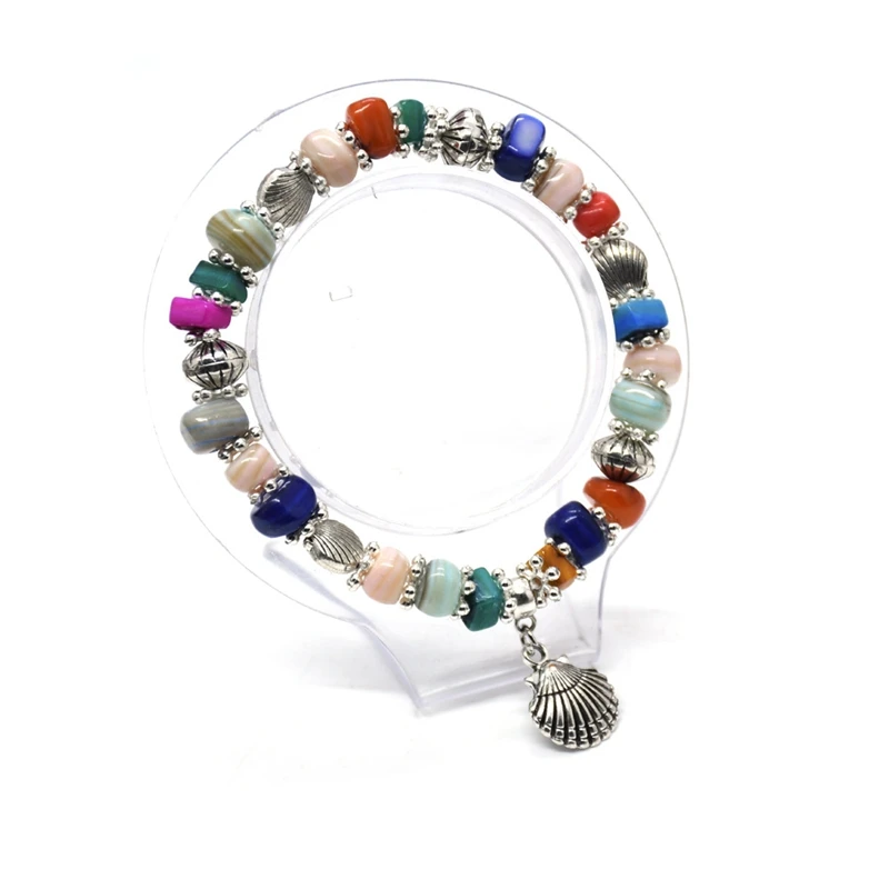 QIGO Colors Shell Pendant Santiago Strand Bracelet For Women Religious Jewelry