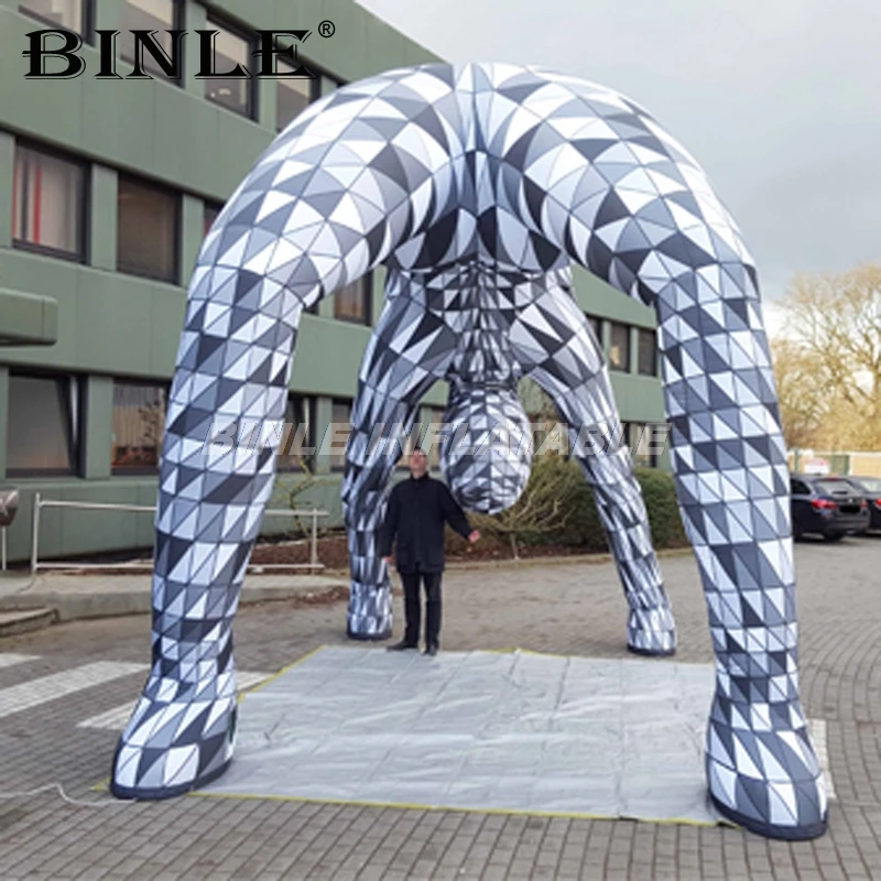 Artist designed inflatable geometric figure arch new drawing human body archway diamond-shaped lattice man