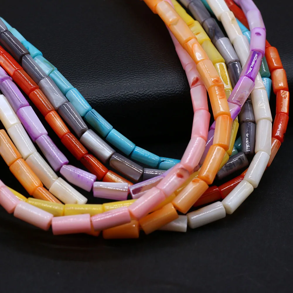 

Natural Freshwater Shell Beads long Cylindrical Color Loose Beaded For Jewelry Making DIY Bracelet Necklace Earring Accessories