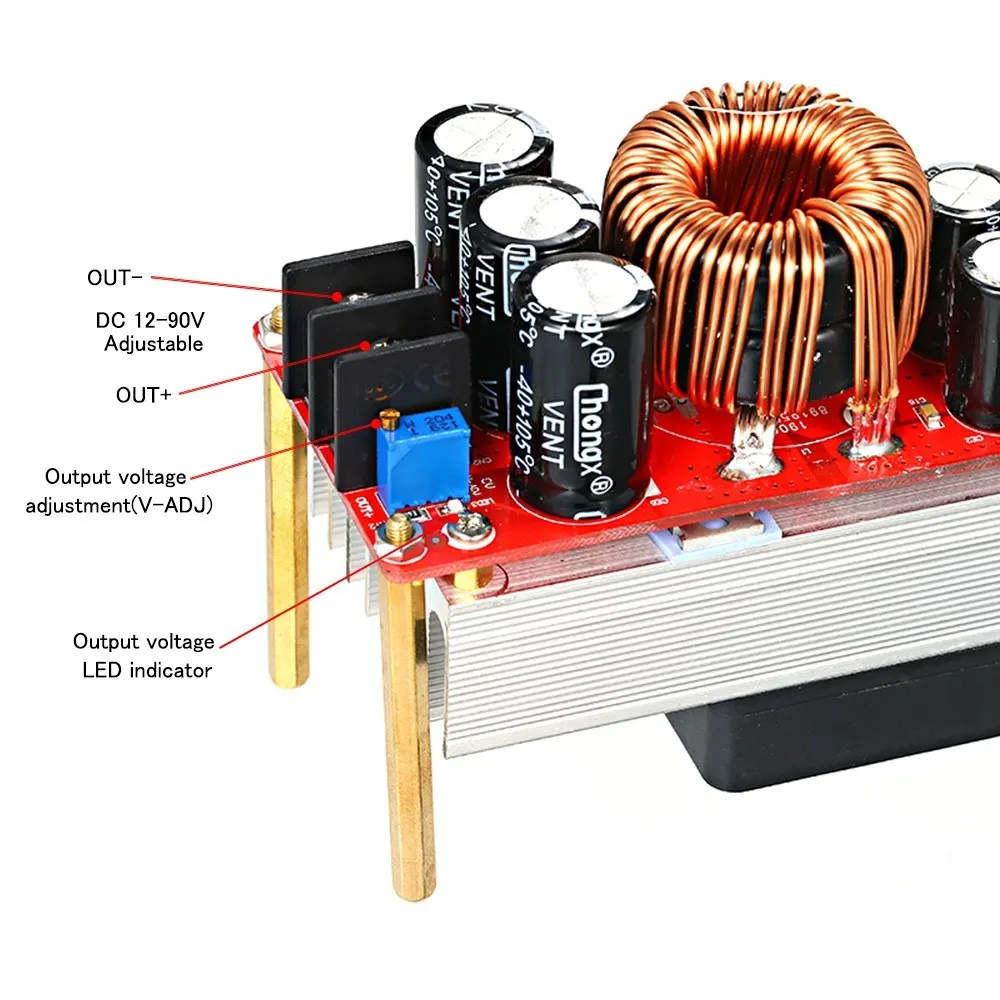 1500W 30A Boost DC-DC Converter Controller Step-Up Converter Regulator Constant Current Mode