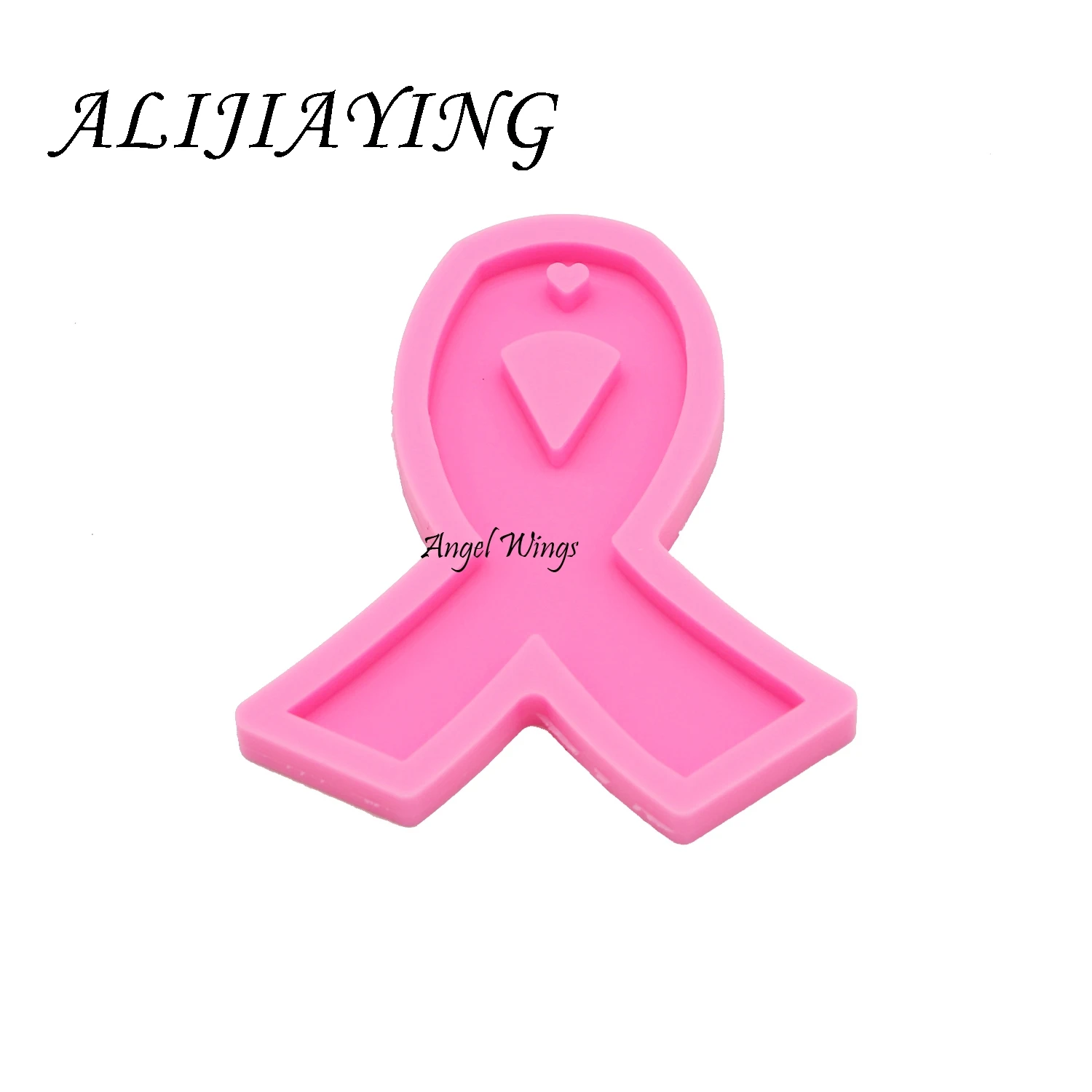 DIY Shining Cancer ribbon silicone mold Ribbon keychain mould Liquid silicone mold DIY resin molds for jewelry DY0107