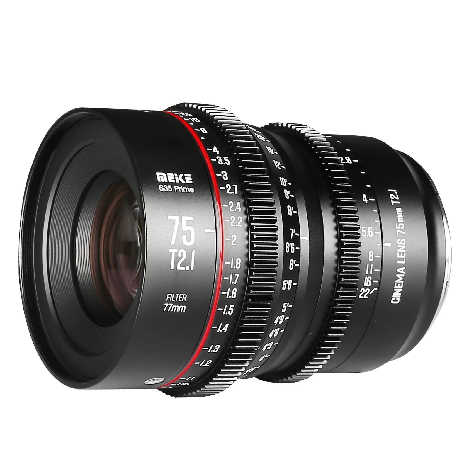 

Meike Prime 75mm T2.1 for Super 35 Frame Cinema Camera System,such as RED Komodo,BMPCC6K,BMPCC6K Pro,Z CAM S6, Sony FS5II etc