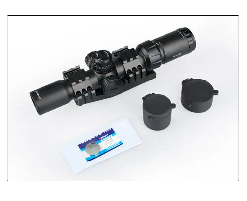 

Rifle Scope Reticle Tactical AirGun 1.5-4X30 Spotting RifleScope With Double Scope Mount Airsoft For Hunting OS1-0246