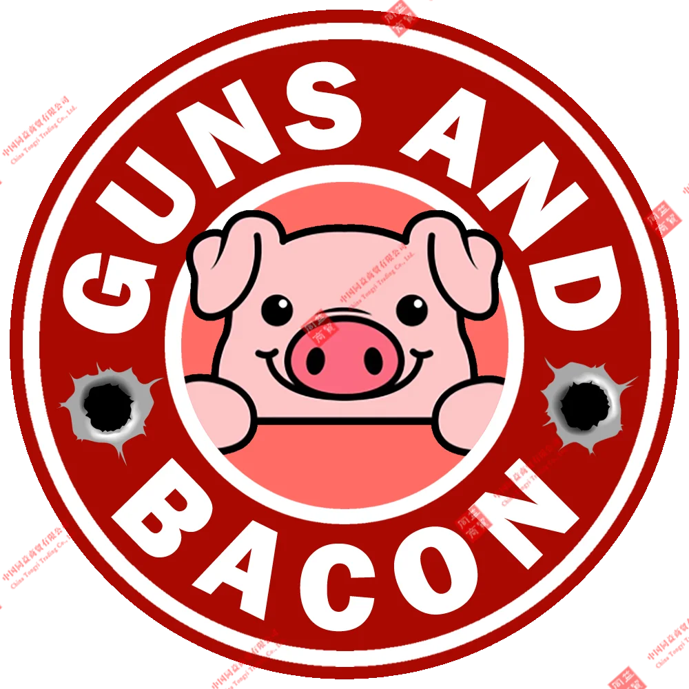 Gun and Bacon Second Amendment Gun Rights NRA Foil Laptop Decal Car Window Body Decorative Stickers Accessories