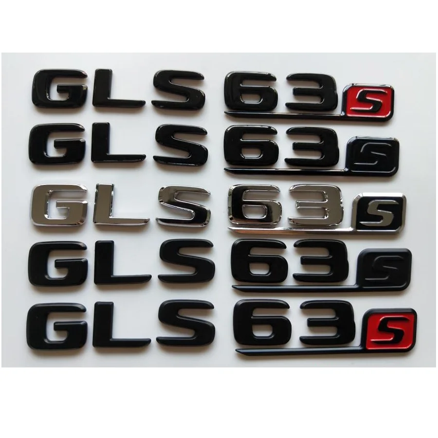 Chrome Black Letters Number Trunk Badges Emblems Sticker for Mercedes Benz W166 X166 SUV GLS63s AMG