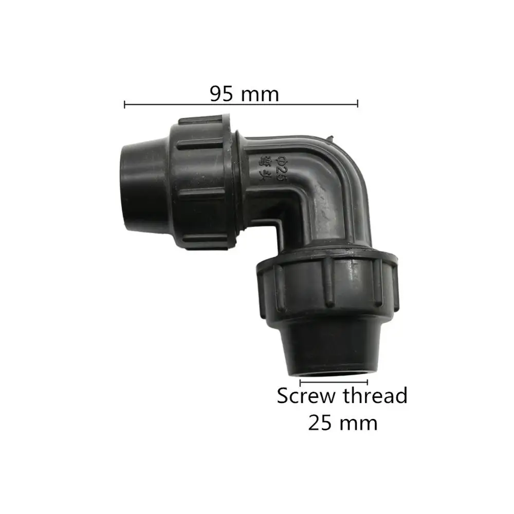 3/4 Inch 90 Degrees Pipe Joint Lock Nut Hose Bend Connectors Agriculture Drip Irrigation Fittings Pipe Adapter 1 Pc