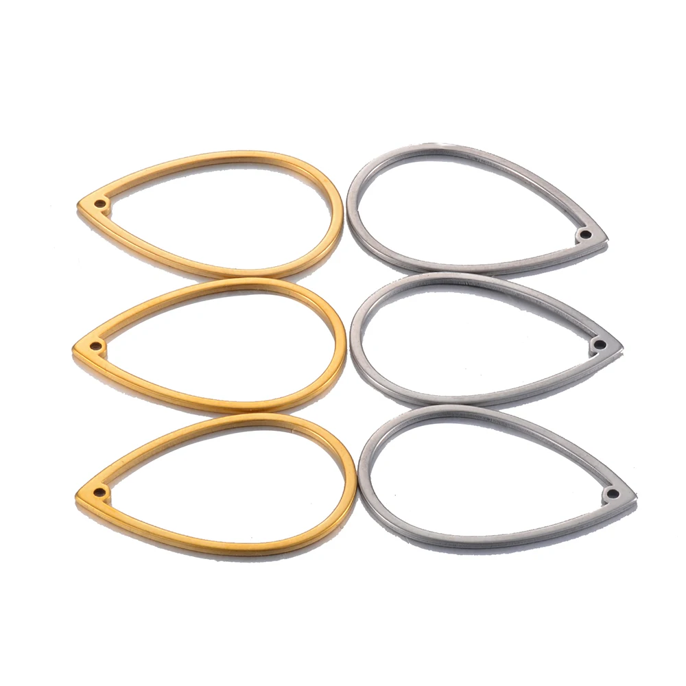 10 Stück Edelstahl-Tropfenohrring-Verbinder in Goldfarbe, Anhänger für DIY-Zubehör – Detail 4