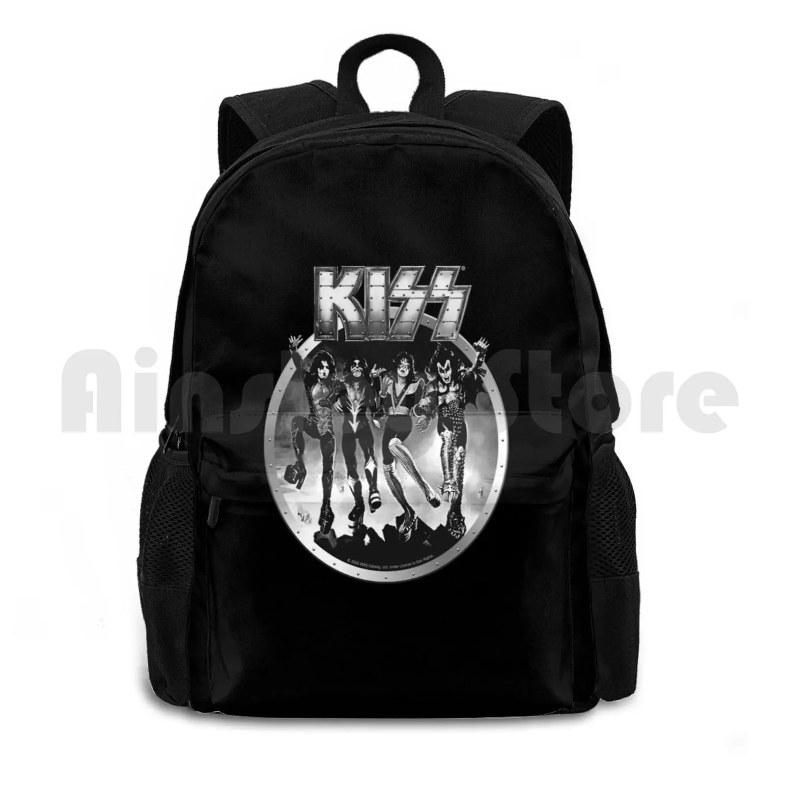 Kiss Band Members-Metal Logo Design Outdoor Hiking Backpack Riding Climbing Sports Bag Kiss Kiss Fan Art Kiss Band Kiss Music