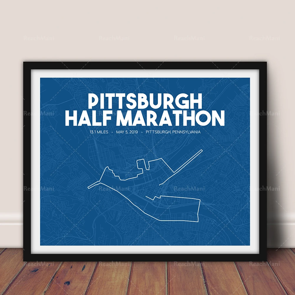 2014 2019 Pittsburgh Marathon running map, printable marathon map art, personalized marathon map, running gift, 26.2, marathon g