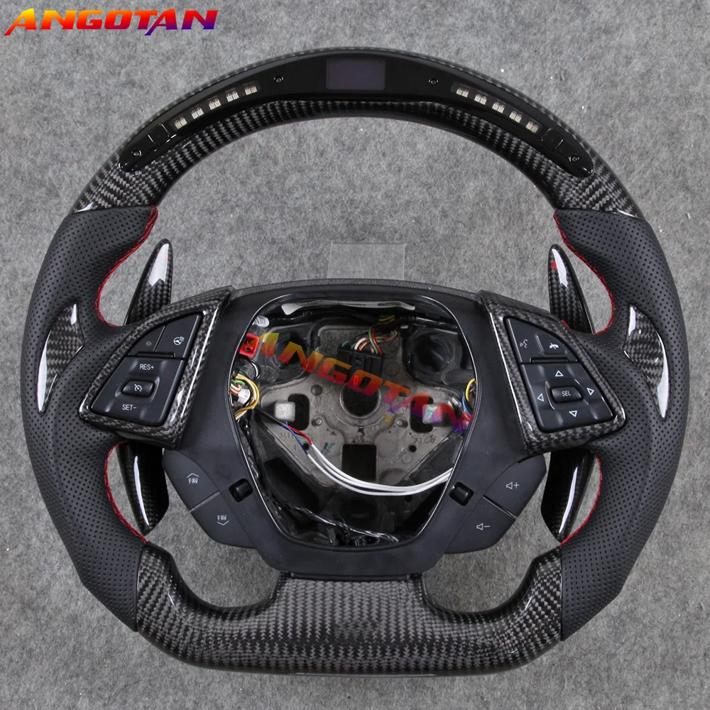 Sports Steering Wheel 100% LED Carbon Fiber Steering Wheel Fit For Chevrolet Camaro 2016-2020 Chevy SS 1LE ZL1