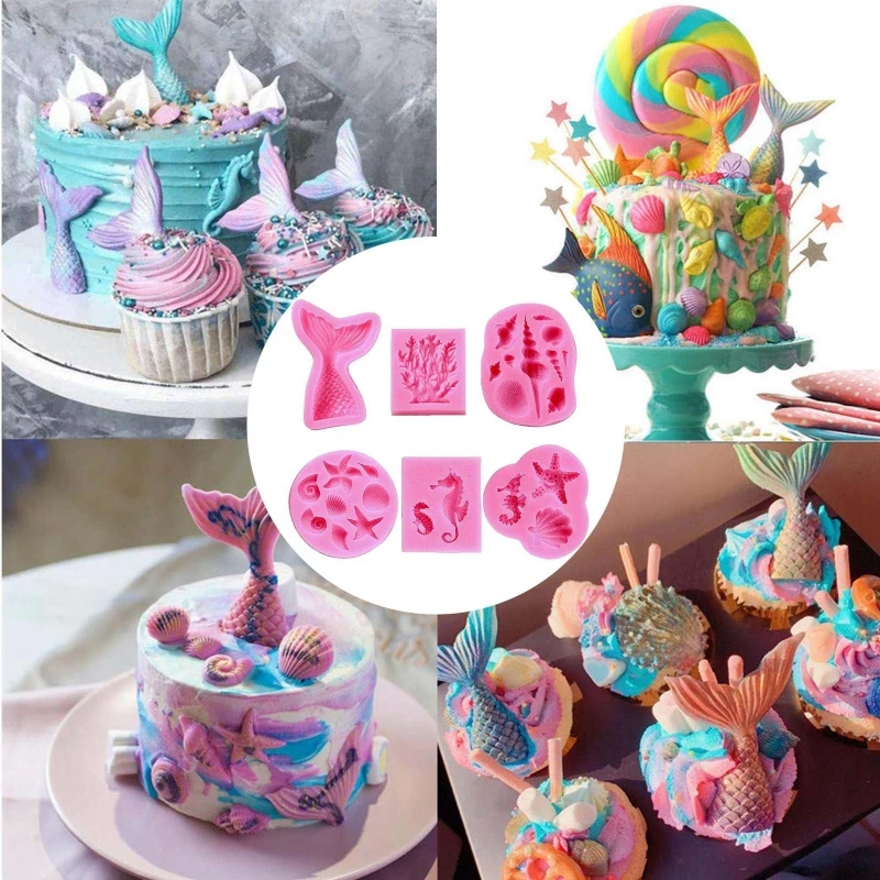 New Mermaid Tail Fondant Silicone Fondant Cake Mould Candy Chocolate Soap Handmade Baking Mold Cake Decorating Tools