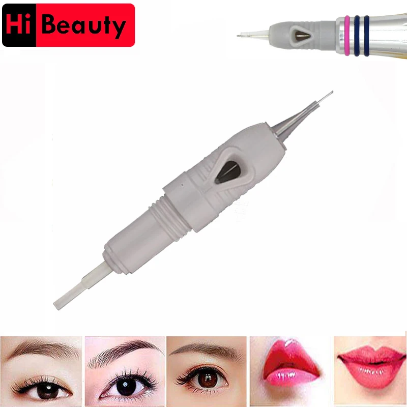 100pcs/Lot Disposable 8mm Screw Tattoo Needle Cartridges Tip Gray 1P 1RL For Permanent Eyebrow Lips Microneedling Makeup