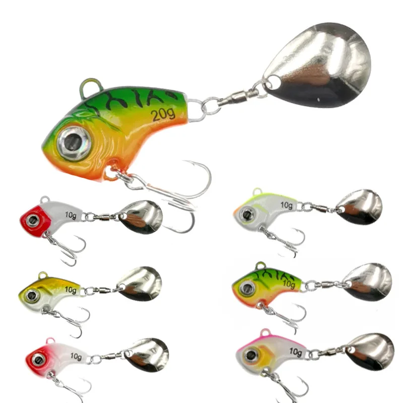 1Pcs Rotating Metal VIB vibration Bait Spinner Spoon Fishing Lures 5/10/15/20g Jigs Trout Winter Fishing Hard Baits Tackle Pesca