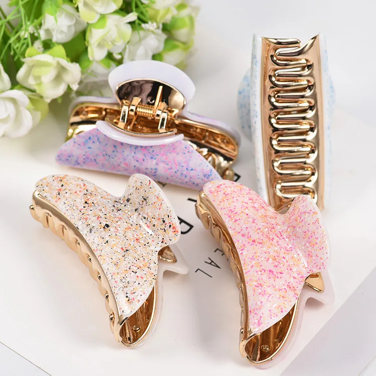 New fashion Large 9cm Shining Girls Hairpins Crab Hair Claw Clamp Women Barrettes Hair Clips Hair Accessories Headwear