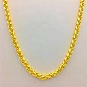 Luxus Mode Thailand Sand Gold 14K Dicke Halskette Gelbgold Kette Halskette für Frauen Hochzeit Verlobungs Schmuck Geschenke 10 Hauptverkaufskette Thailand - №10
