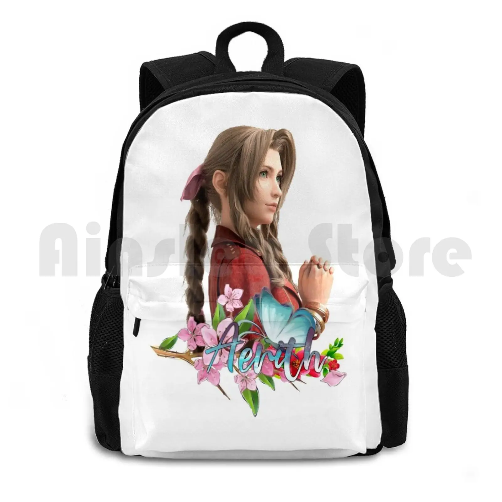 Final Fantasy 7 Remake Aerith Gainsborough Outdoor Hiking Backpack Riding Climbing Sports Bag Cloud Strife Final Fantasy 7