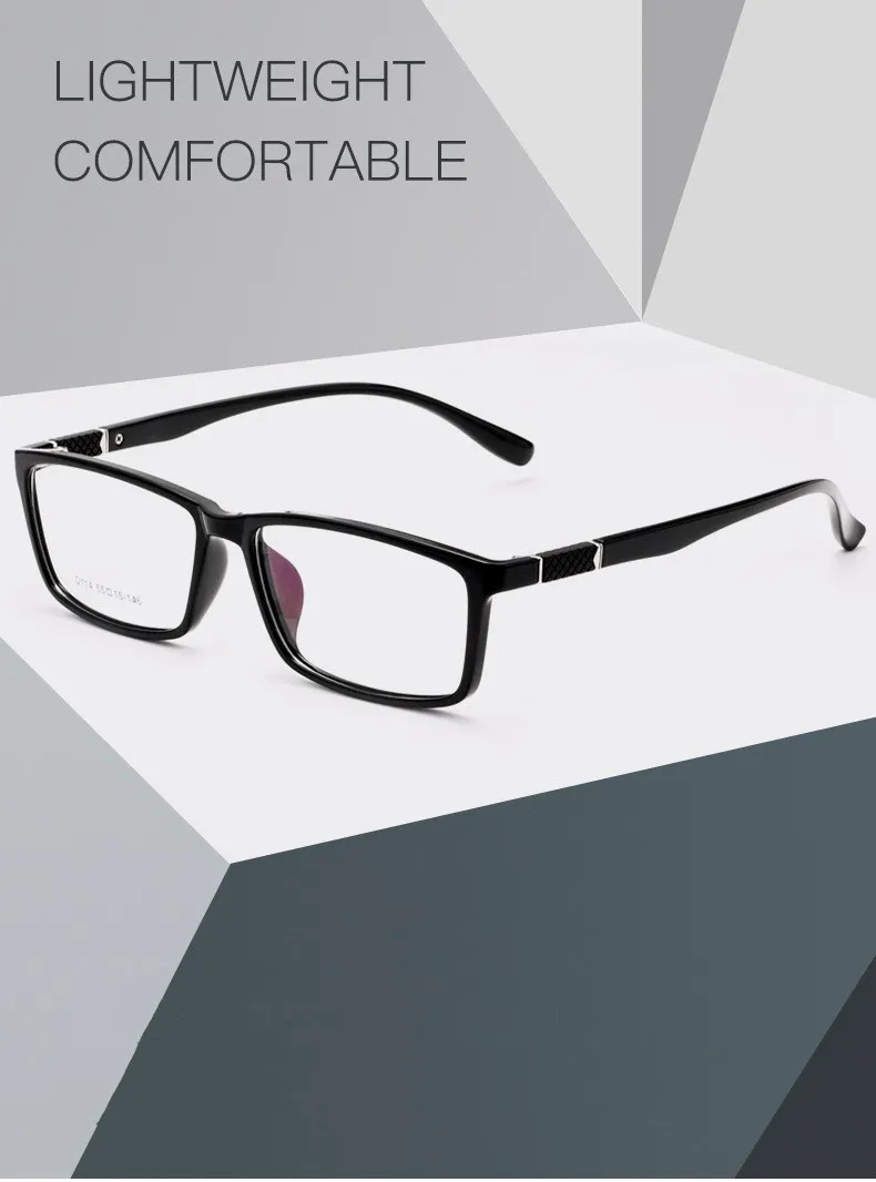 Männer Brille Rahmen Ultraleicht Retro Myopie Platz Mode TR90 Anti-Blau Licht Optische Brillen Rahmen Frauen D114 – Detail 2