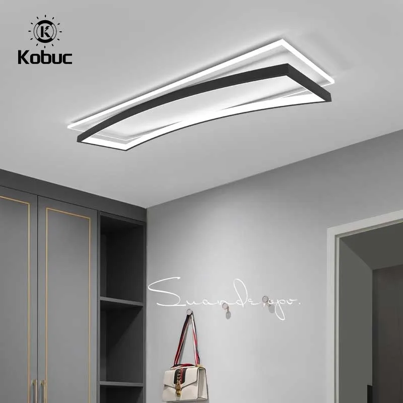 

Kobuc Creative Long Arc LED Ceiling Lamps 40/60/80cm Living Room Bedroom Corridor Indoor Entrance Lighting Ceiling Mount Lamp