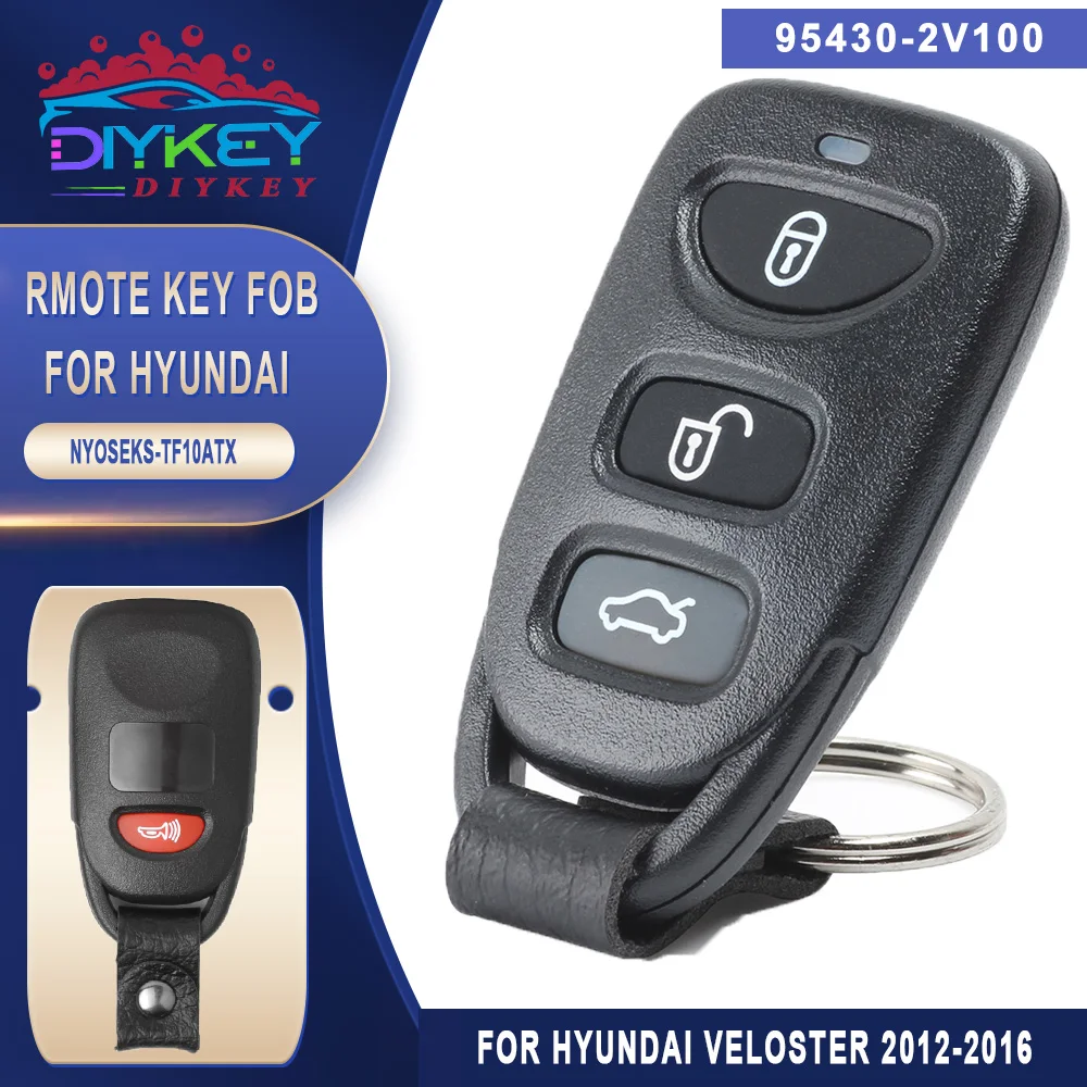 

DIYKEY 95430-2V100 Remote Control Car Key 3+1B 315MHz for 2012 2013 2014 2015 2016 Hyundai Veloster FCCID: NYOSEKS-TF10ATX