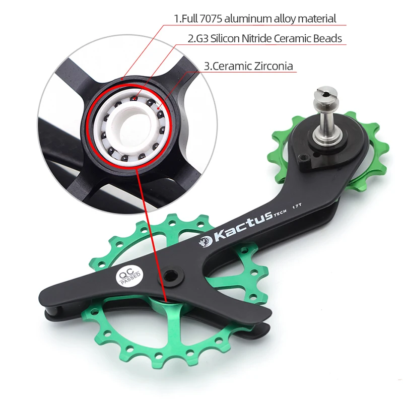 Bicycle Rear Derailleur Ceramic Bike Jockey 17TH Oversized Guide Pulley Wheel for 11S 12Speed Shimano R9100 R9150 8000 8050 8150