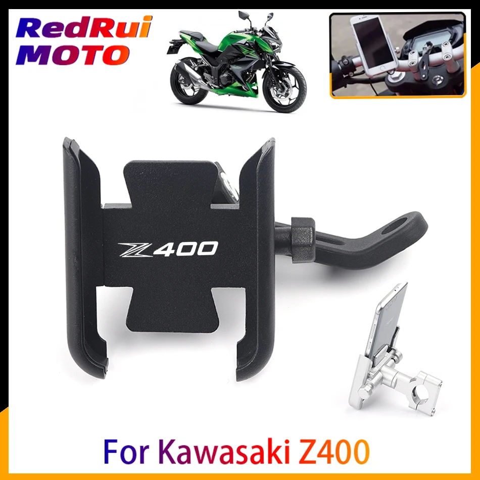 

For Kawasaki Z400 Z 400 Motorcycle CNC Aluminum Mobile Phone Holder GPS Navigator Rearview Mirror Handlebar Bracket Accessories