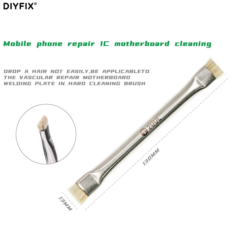 2UUL Double-End Anti-Static แปรงสำหรับเมนบอร์ด PCB ซ่อมโทรศัพท์มือถือชุดเครื่องมือ Anti-Static ทำความสะอาดแปรง