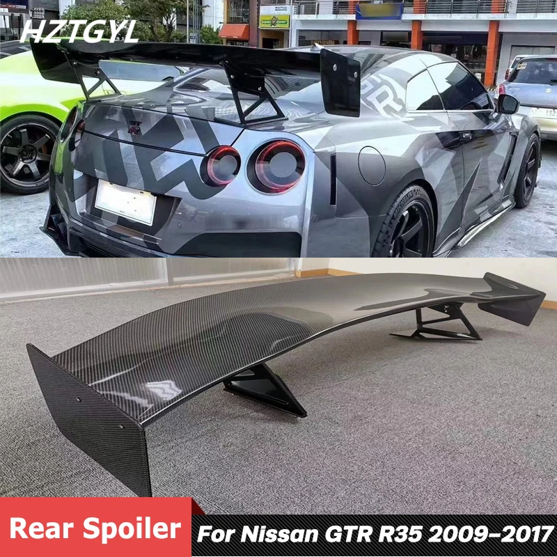 GT Style Carbon Fiber Material Rear Wing Trunk Spoiler For Nissan GTR R35 Car Tuning 2009-2017