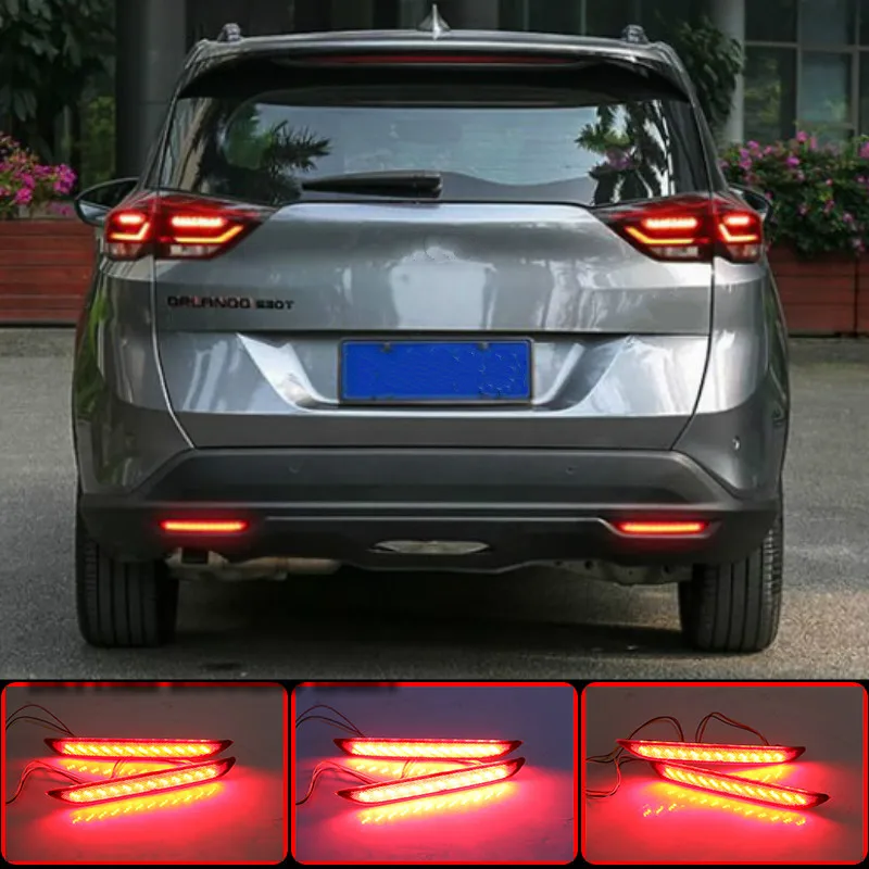 

2pcs For Chevrolet ORLANDO 2018 2019 Car Accessories LED Red Len Rear Bumper Reflector LED Stop Brake Tail Light Lamp