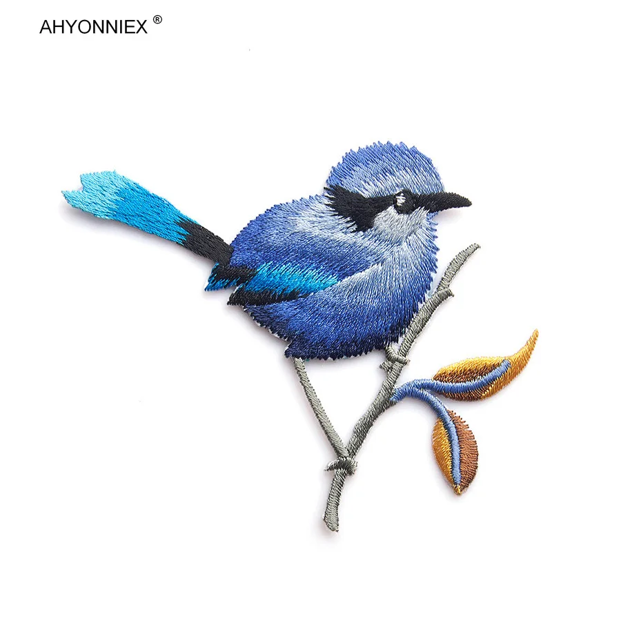 AHYONNIEX 1PCS Cute Embroidered Animal Bird Patch Clothes Stickers Applique Small Parch DIY Accessories
