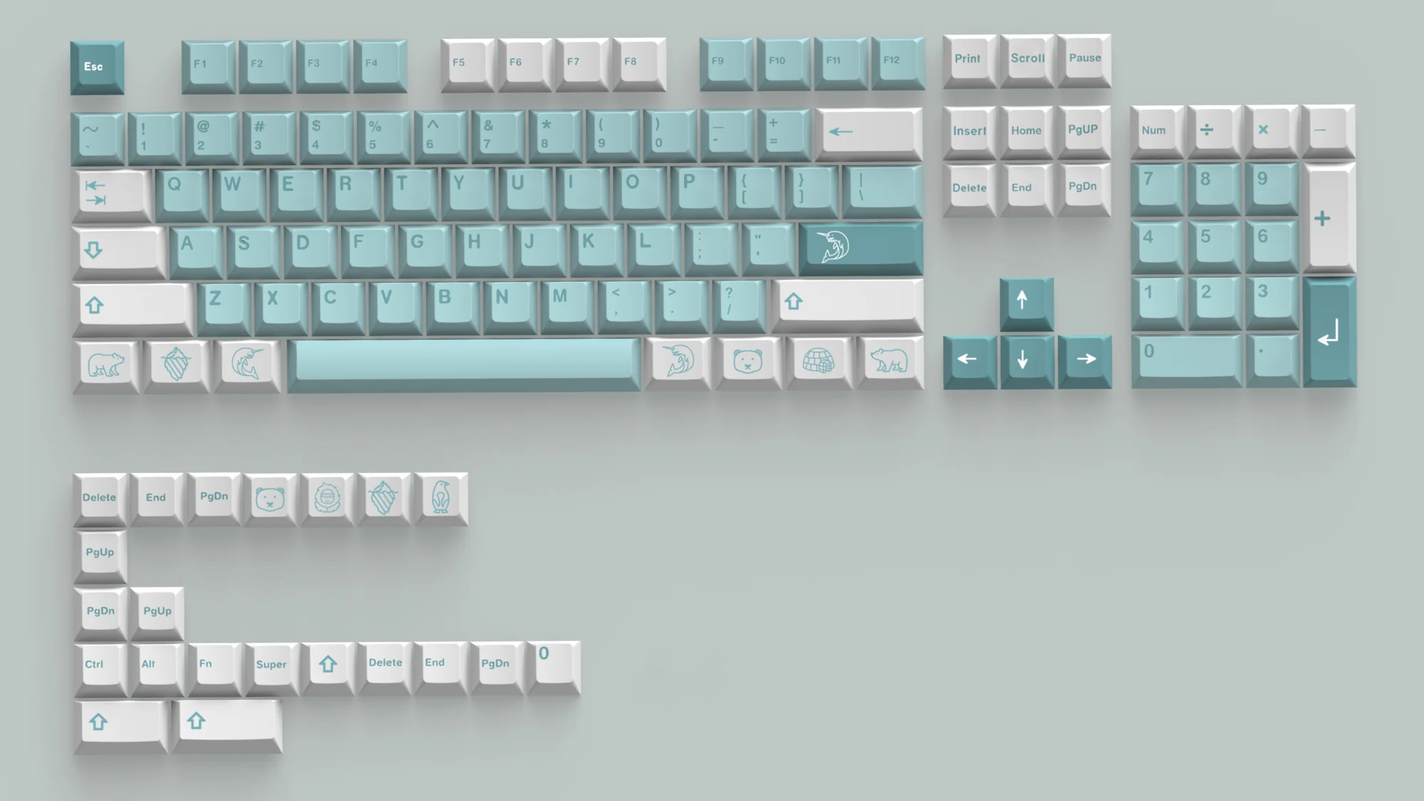 conjunto iceberg darling keycaps pbt tintura sublimacao chave tampoes para mx interruptor teclado mecanico perfil cereja 1 01