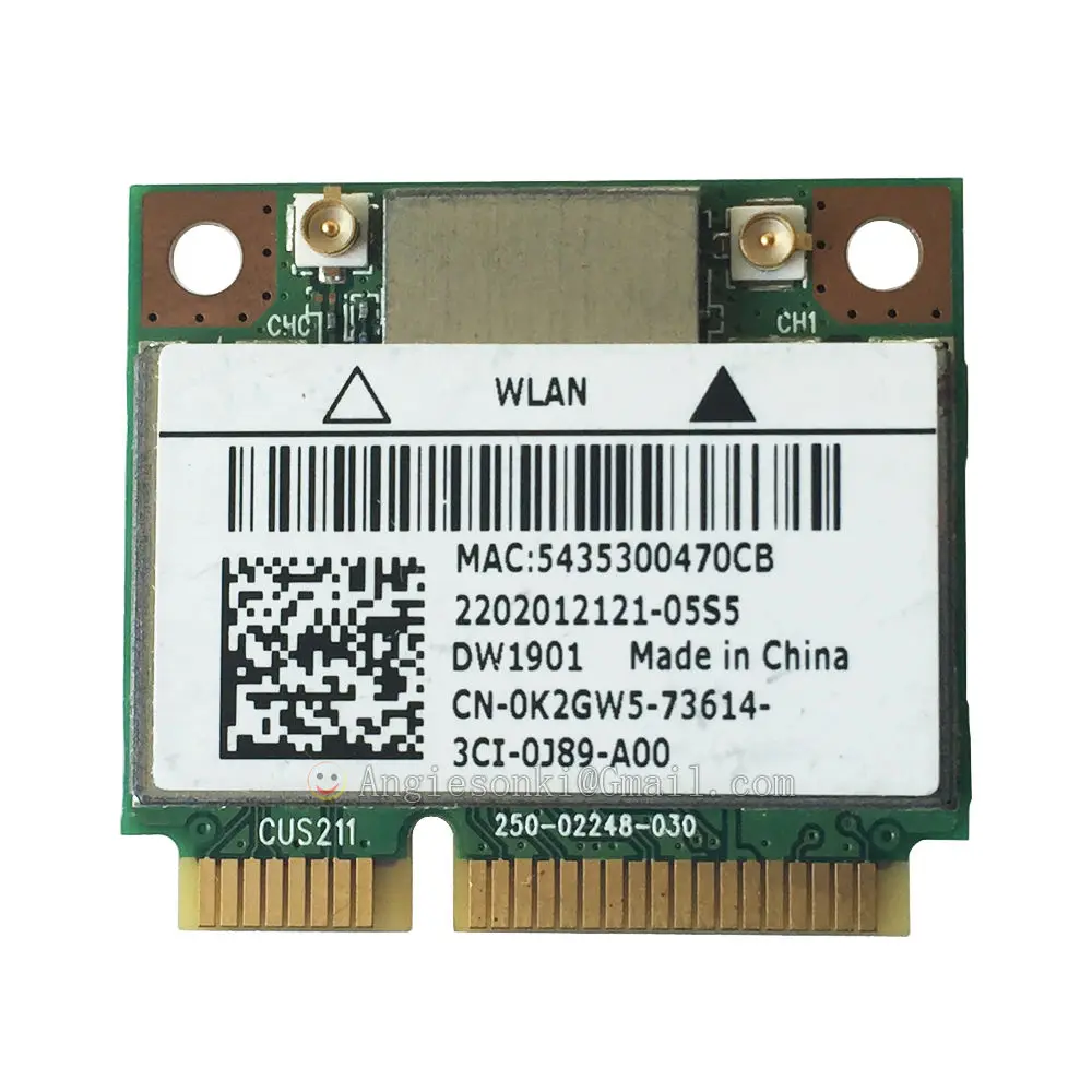 

AR5B22 AR9462 DUAL BAND N 2.4G/5G + BLUETOOTH BT half-mini WIRELESS WIFI CARD for ATHEROS DW1901 K2GW5 laptop