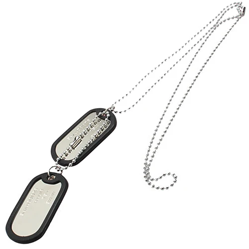 Fashion Military Collares Black 2 Dog Tags Chain Pendants Necklaces Army Style Kolye Necklace Jewelry Christmgift for Men Bijoux