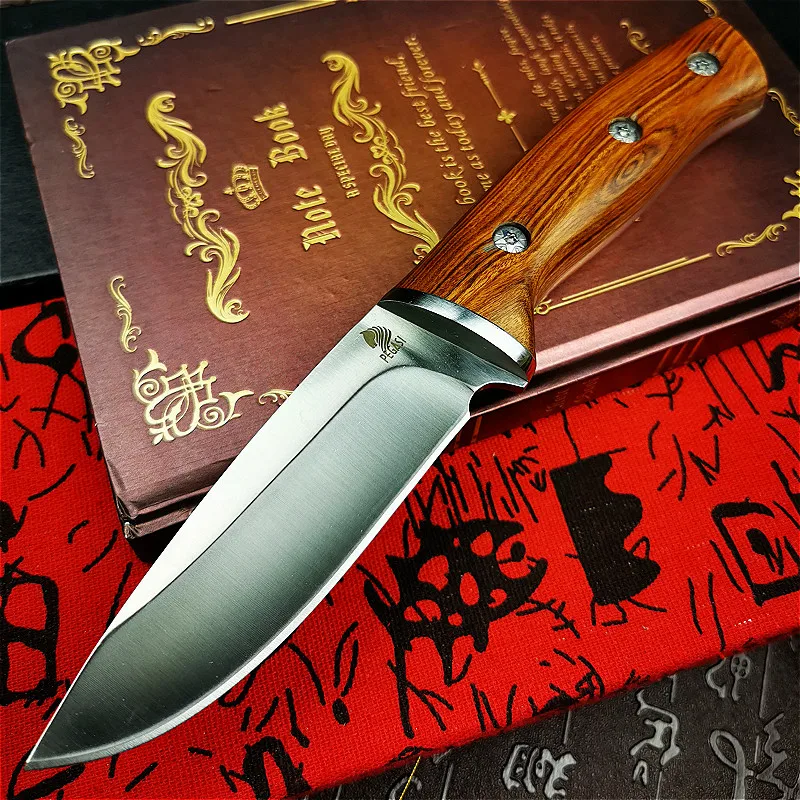 Japanese Thick one-piece mirror light sharp rescue knife quality outdoor hunting straight knife tactical camping knife